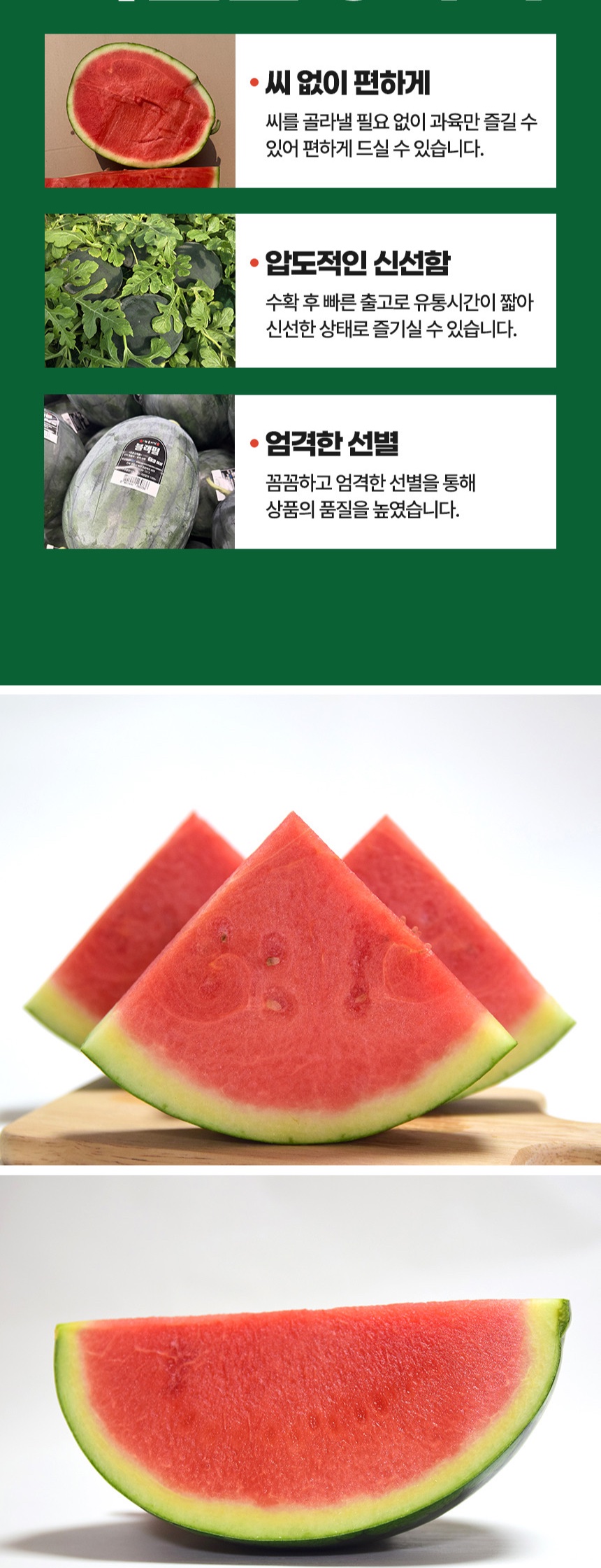 [씨없는 수박] 고당도 프리미엄 씨들리스 수박 7kg 상세컷