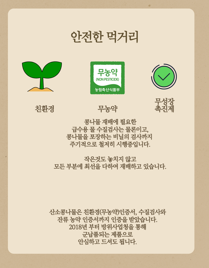 [유기농 무농약] 국내산 초신선 콩나물 1kg 상세컷