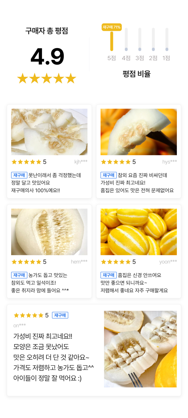 [성주 참외] 산지직송 가정용 꿀참외 로얄과 상세컷