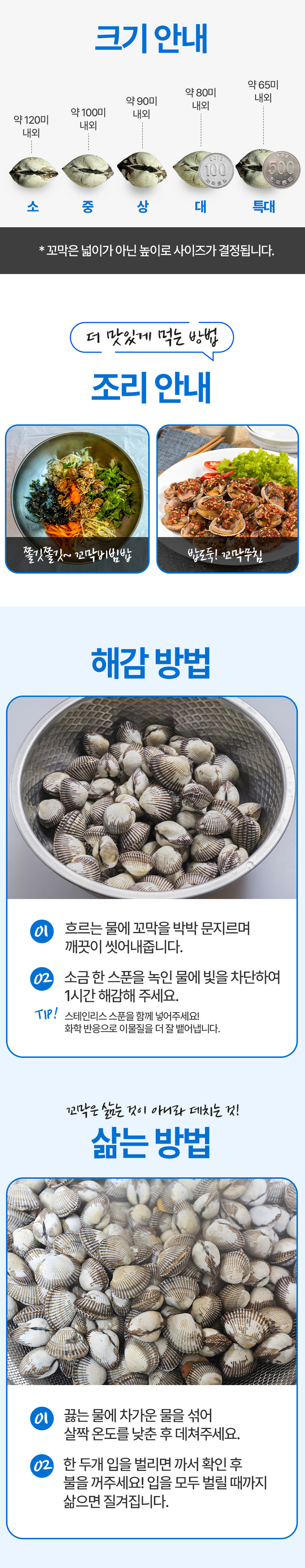 [최상급] 벌교 새꼬막 당일조업 산지직송 특대 사이즈 (kg당 65미) 1kg 상세컷