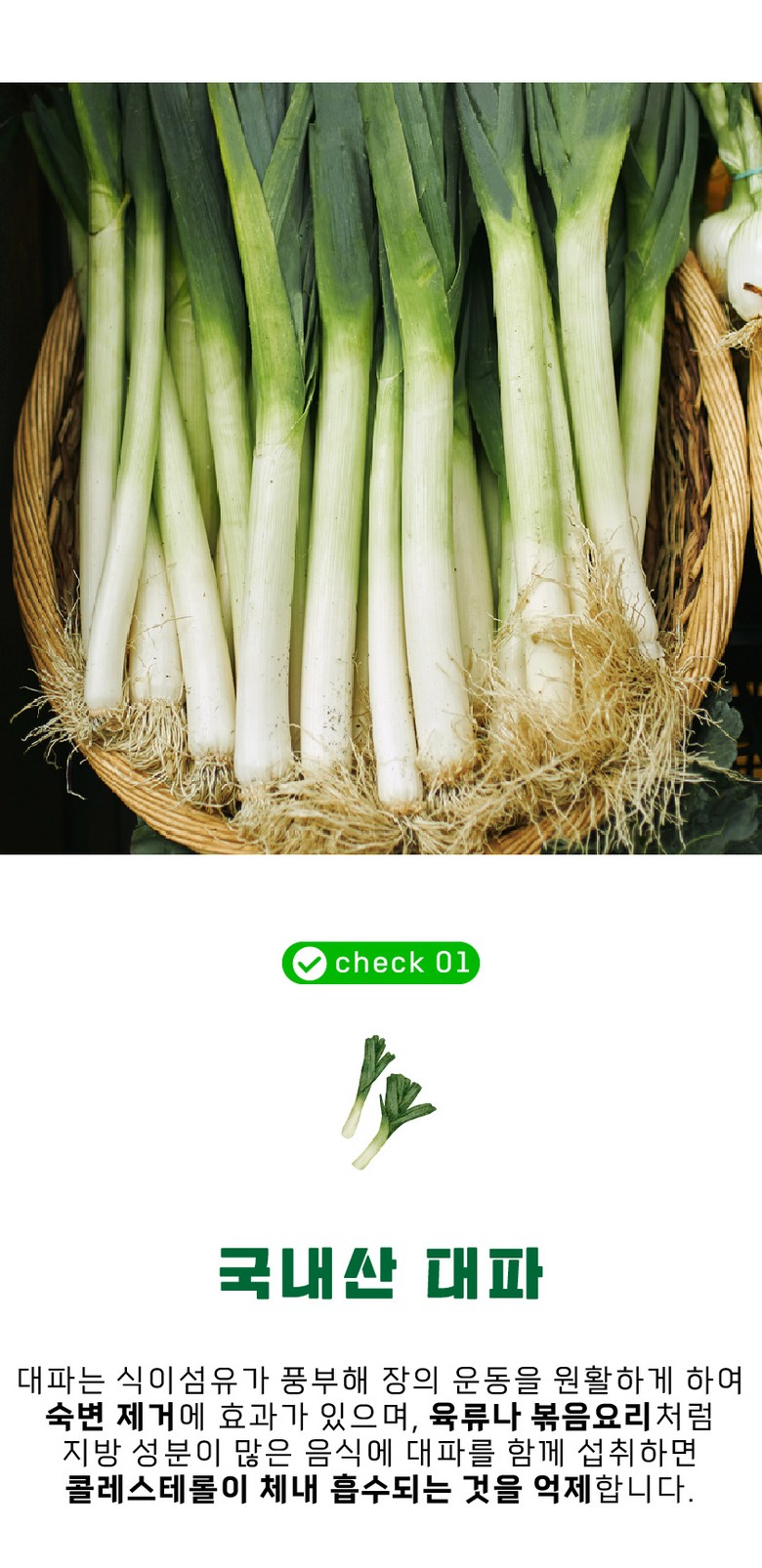 파릇파릇 초신선 국내산 흙대파 1kg 상세컷